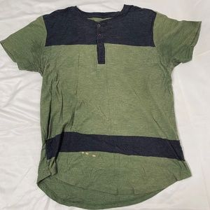 Men’s Half Placket Button Up Shirt| Two-Toned| Short Sleeve